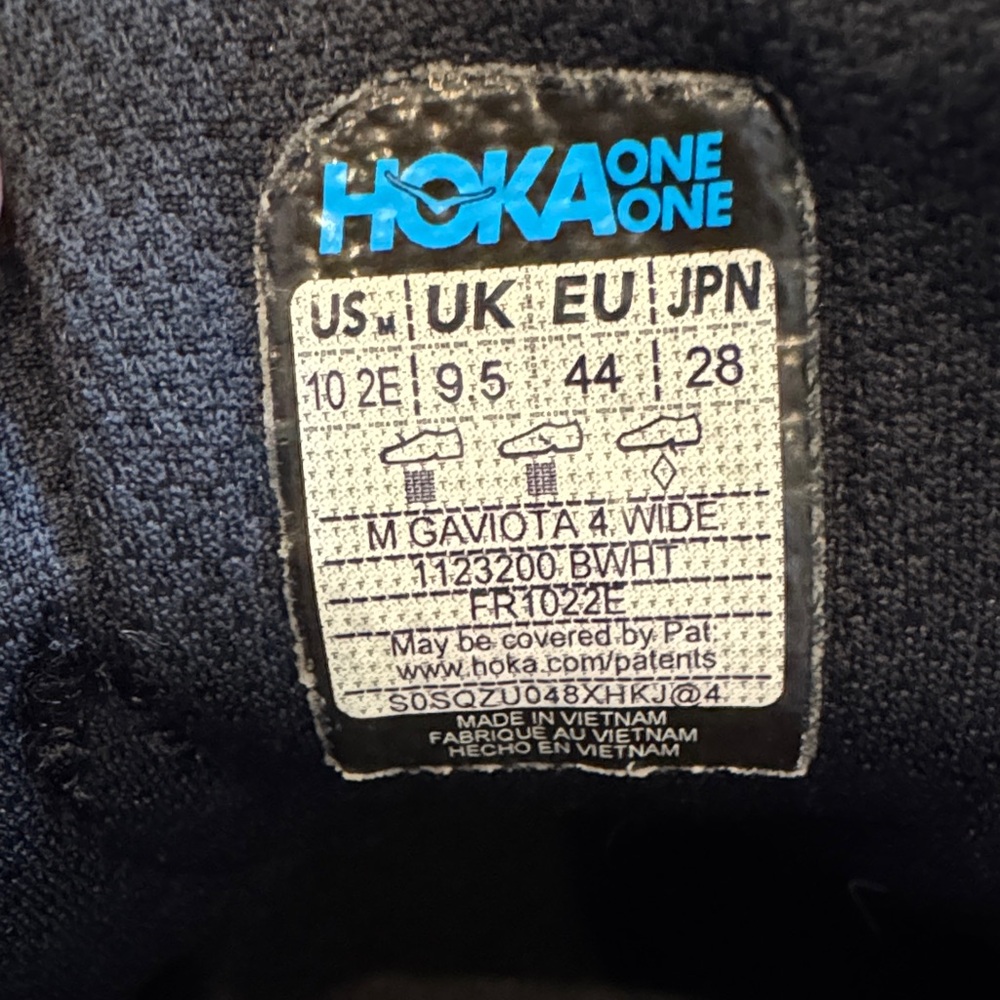 Hoka Black and White Athletic Shoes - Picture 2 of 7